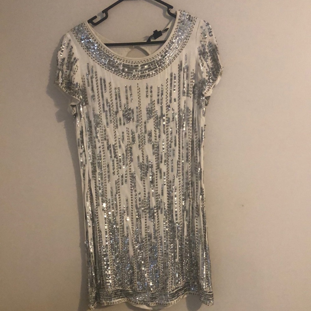 White dress with sequins